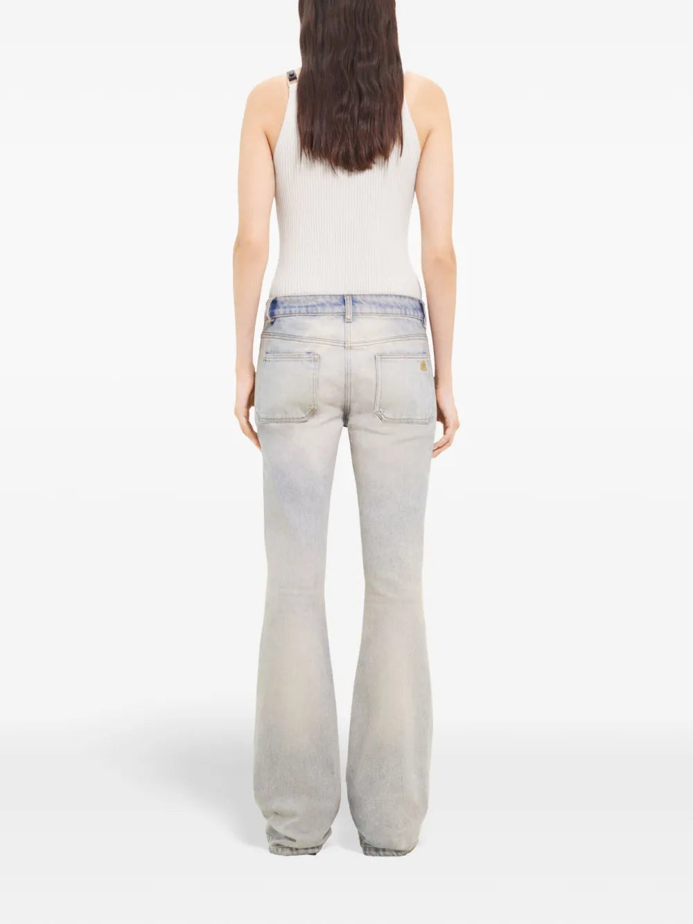 Buckle-Detail Ribbed Tank Top