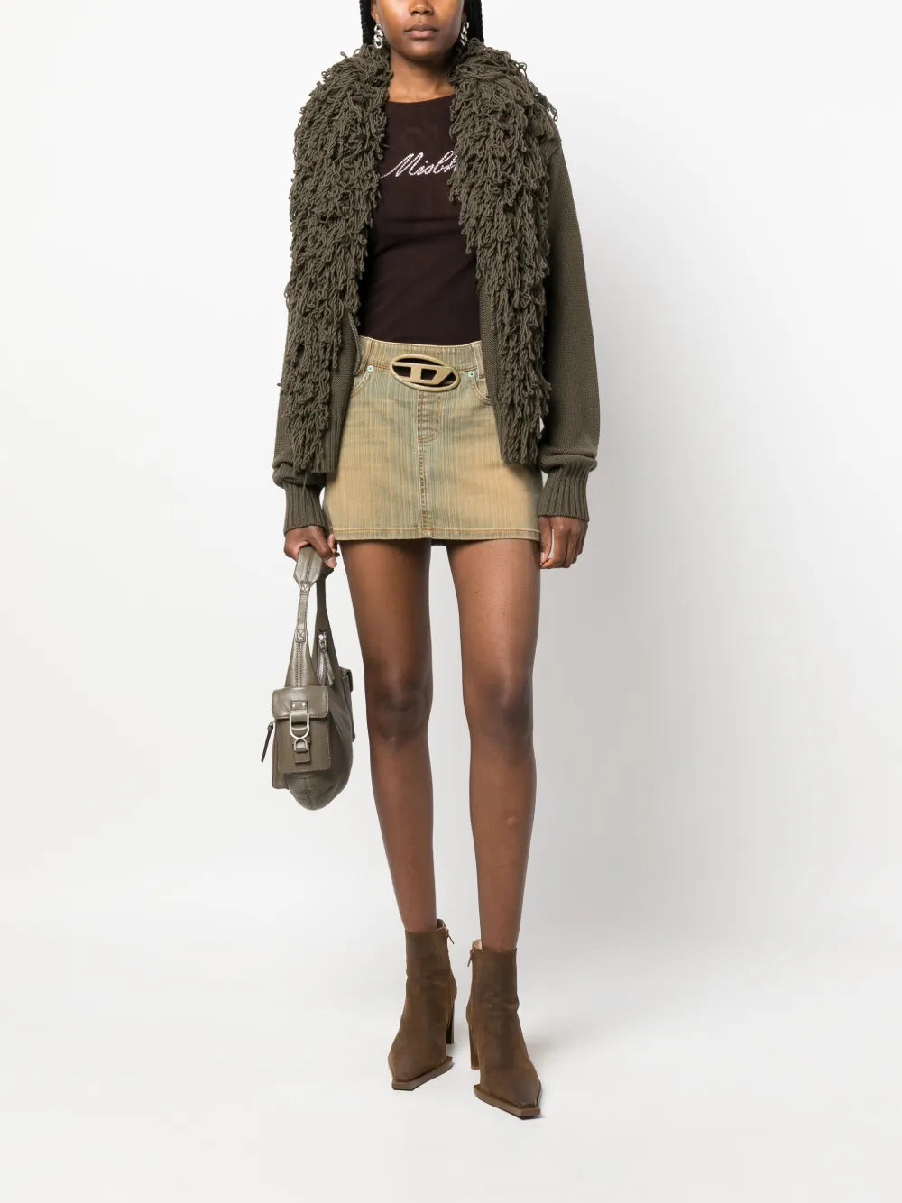 Fringed Wool Cardigan