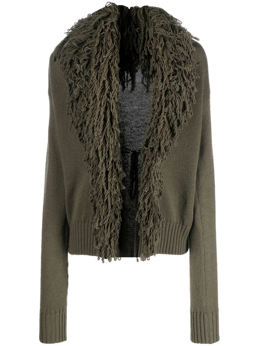 Fringed Wool Cardigan