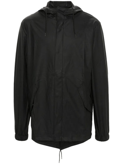 Fishtail Drawstring-Hood Coated Parka