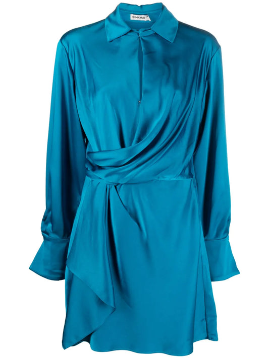 Talid Draped Satin Minidress