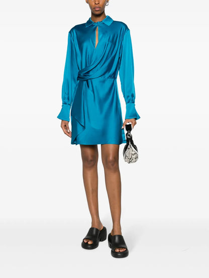 Talid Draped Satin Minidress