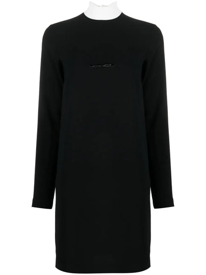 Scarf-Detail Two-Tone Minidress