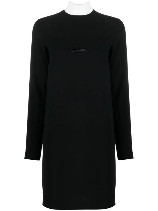 Scarf-Detail Two-Tone Minidress