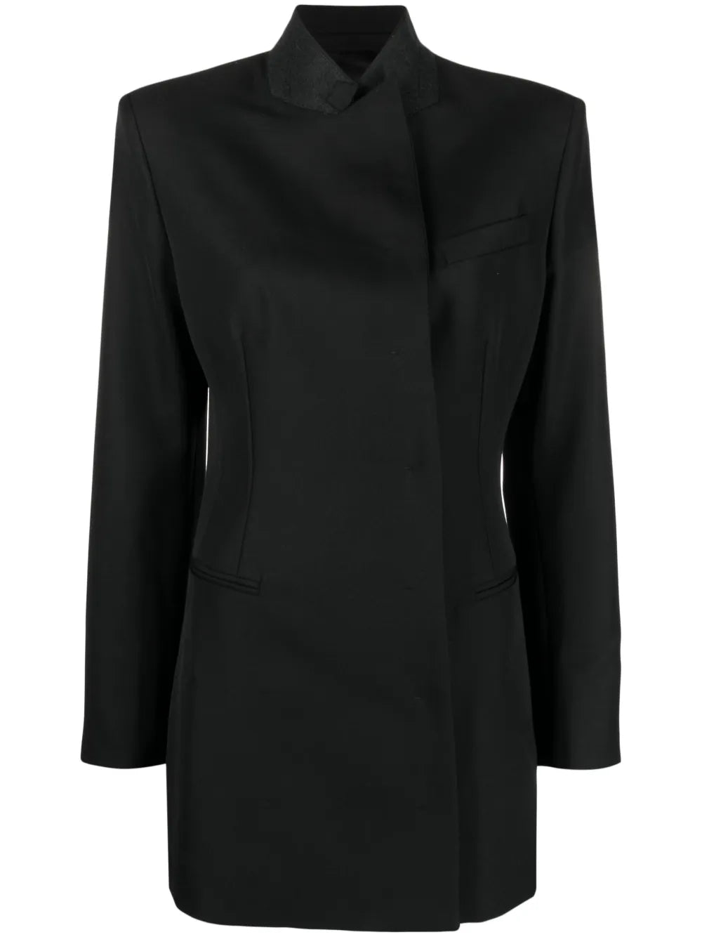 No-Lapels Virgin Wool Blazer
