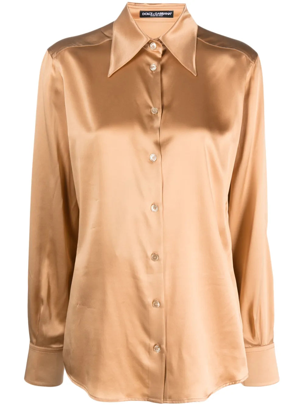 Satin-Finish Silk Shirt