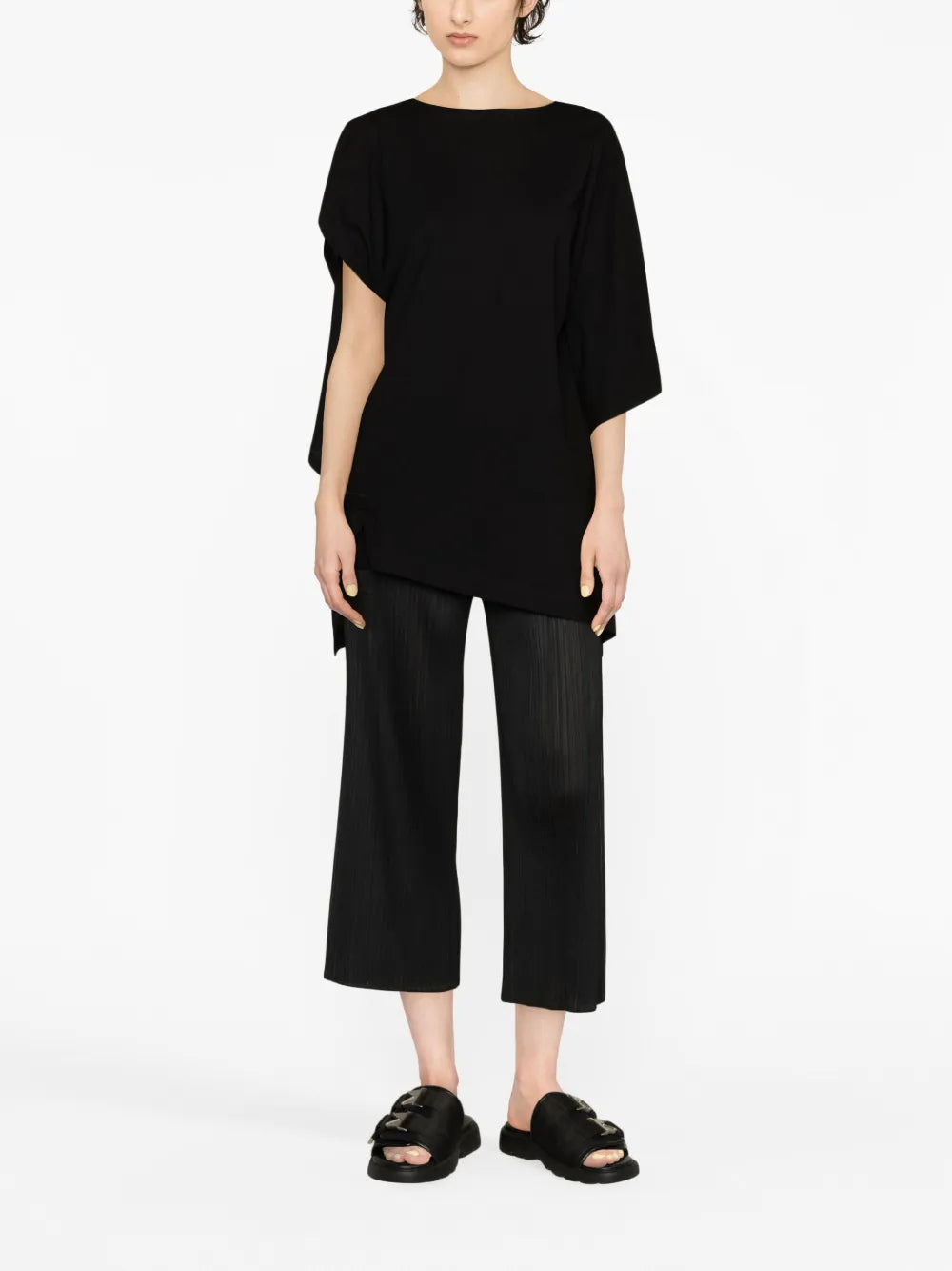 Cropped Pleated Trousers