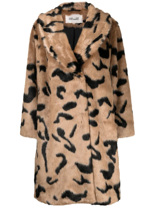 Animal-Print Faux-Fur Coat