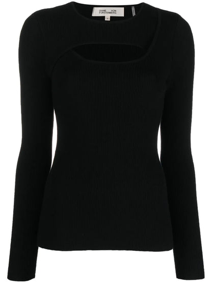 Cut-Out Long-Sleeve Top
