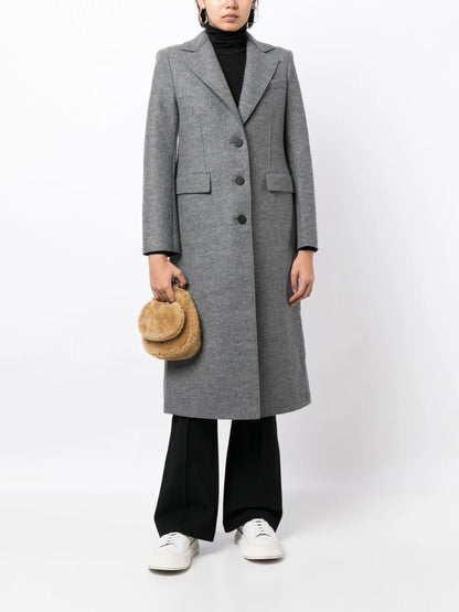 Single-Breasted Virgin Wool Coat