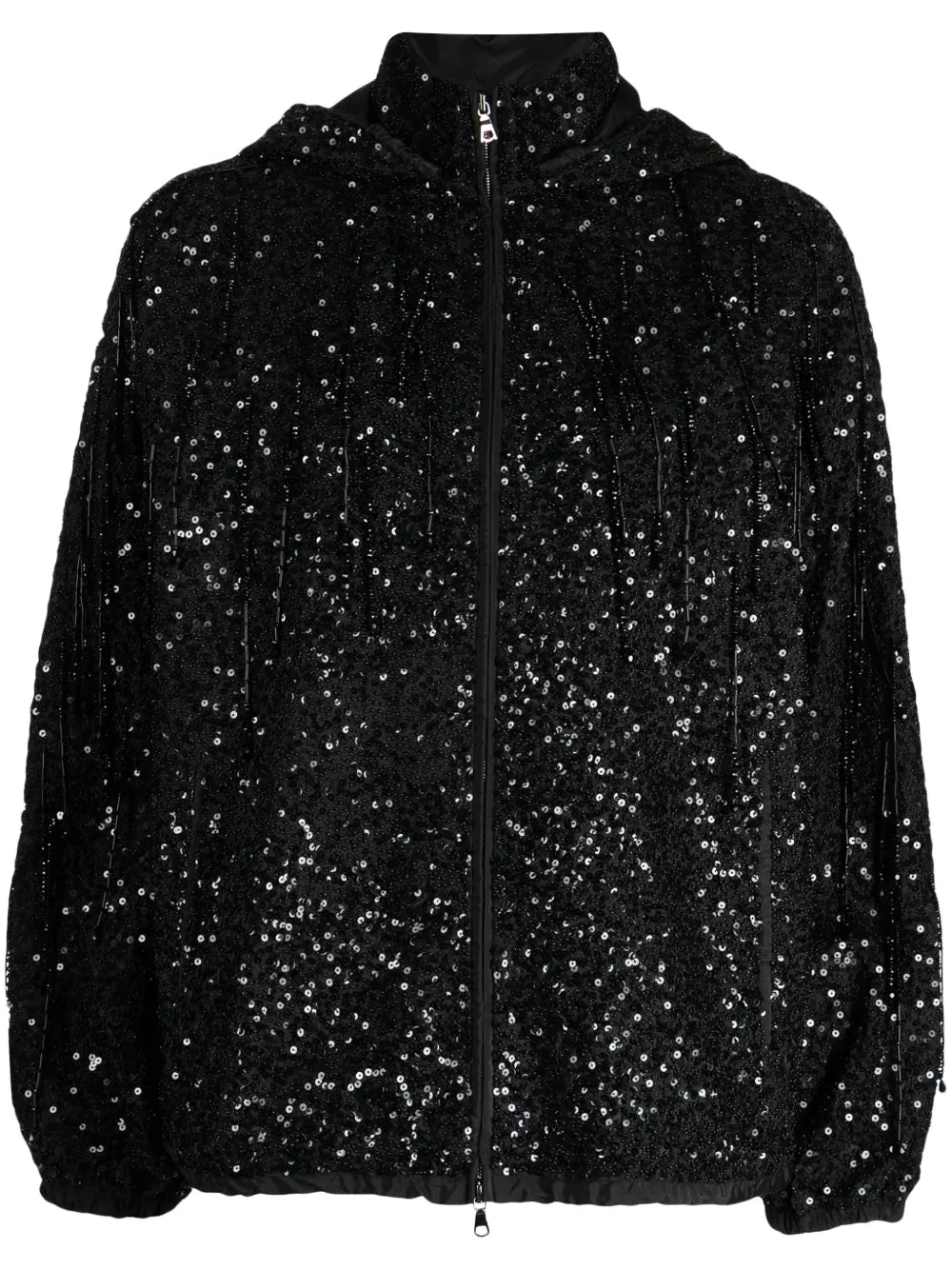 Sequin-Embellished Bomber Jacket