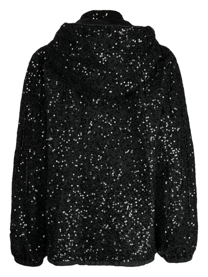 Sequin-Embellished Bomber Jacket