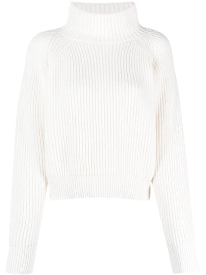 Ribbed-Knit High-Neck Jumper