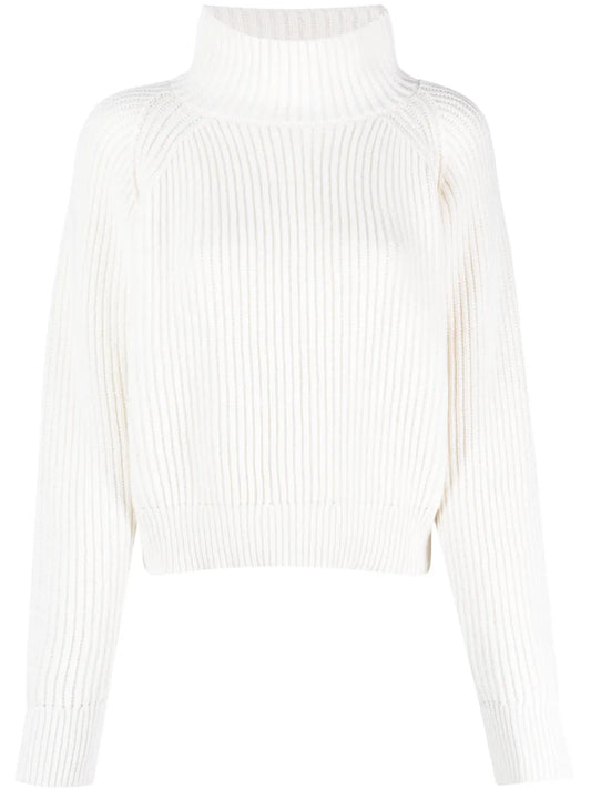 Ribbed-Knit High-Neck Jumper