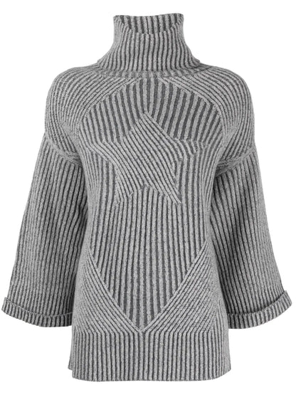 Star-Embroidered Roll-Neck Jumper