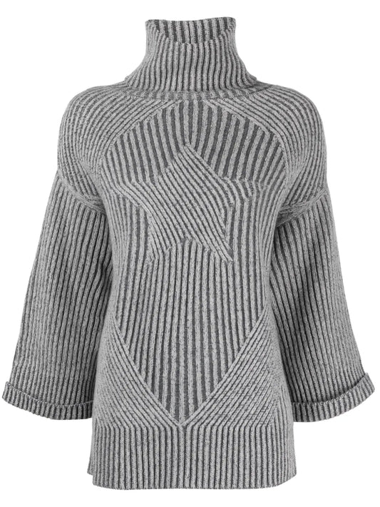 Star-Embroidered Roll-Neck Jumper