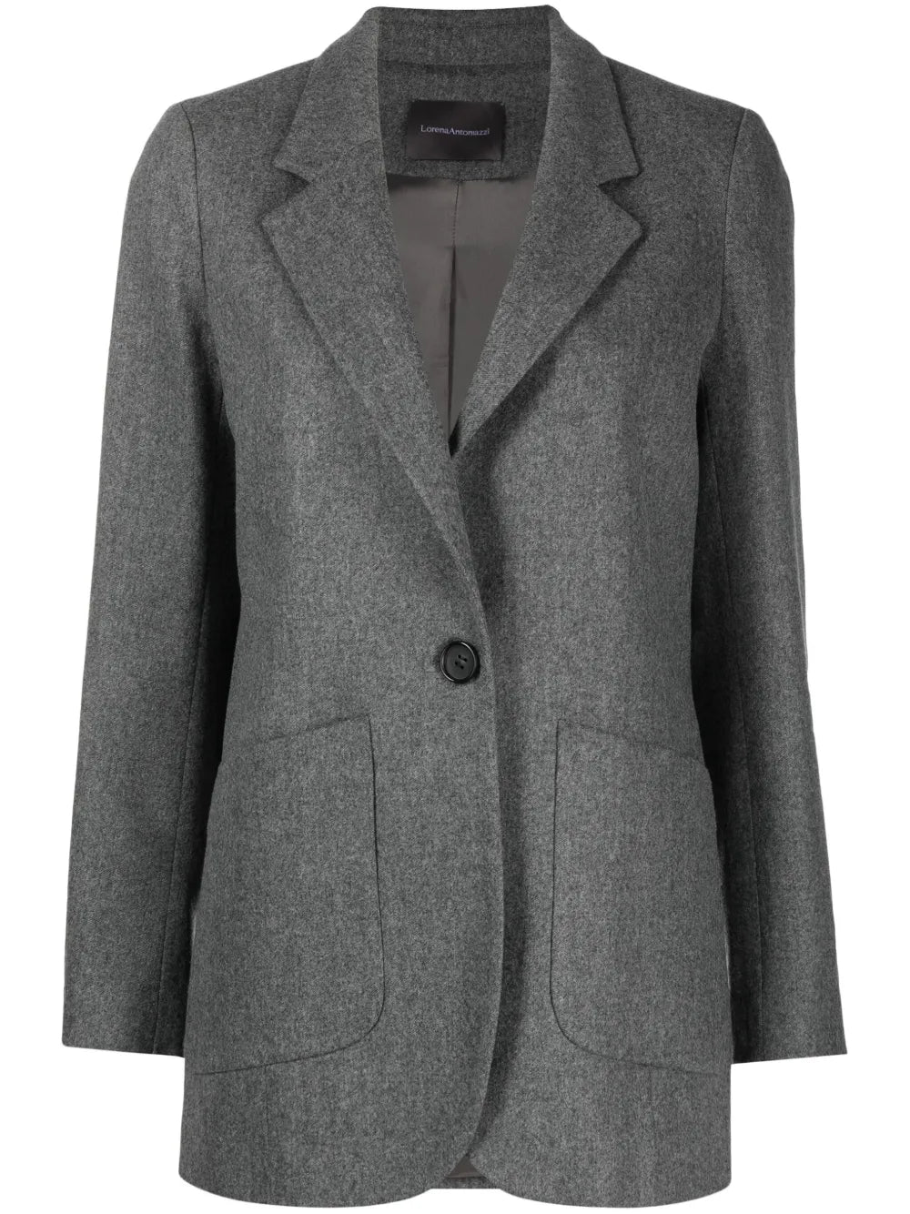 Mélange-Effect Single-Breasted Blazer