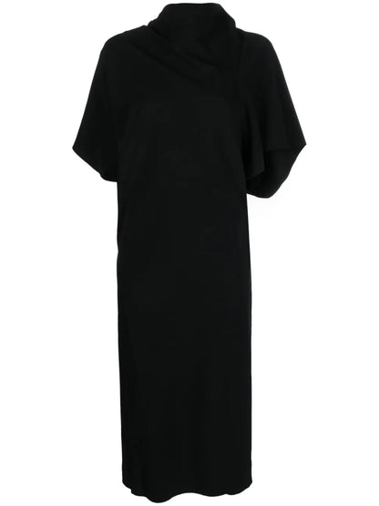 High-Neck Cut-Out Midi Dress