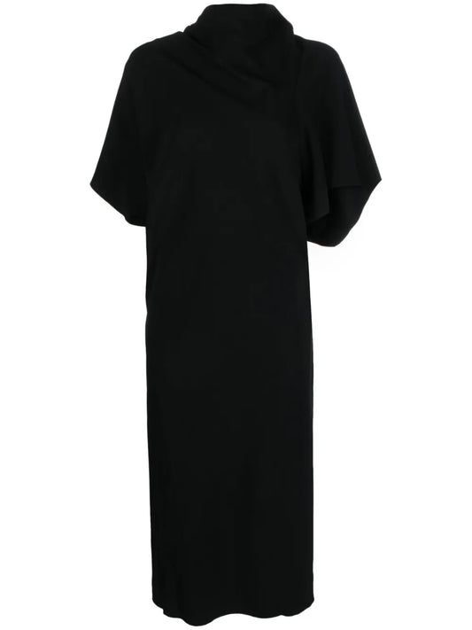 High-Neck Cut-Out Midi Dress