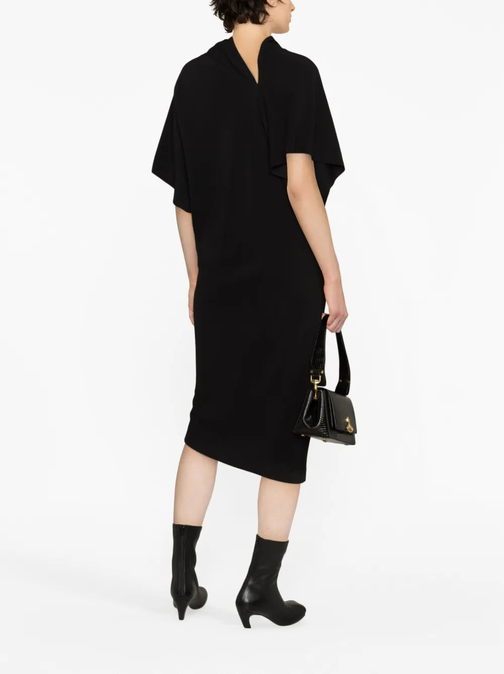 High-Neck Cut-Out Midi Dress