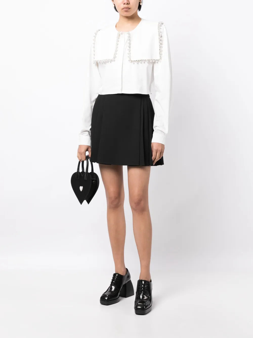 Pleated Knitted High-Waisted Skirt