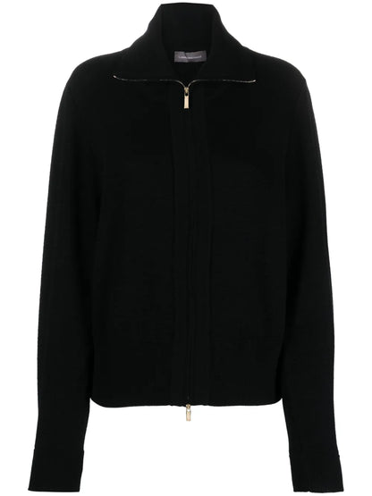 Spread-Collar Virgin Wool-Blend Cardigan