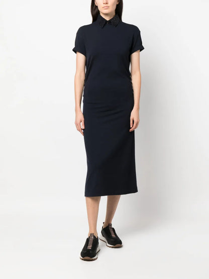 Sequin-Embellished Midi Dress