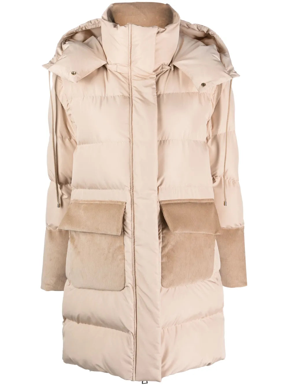 Hooded Panelled Padded Coat