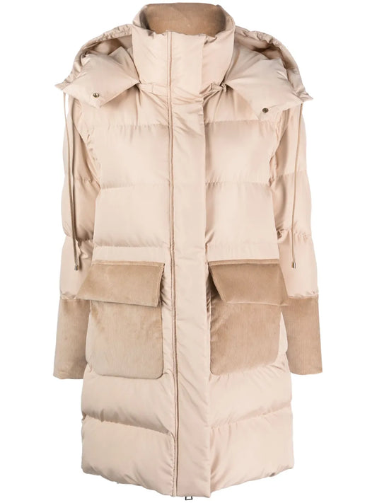 Hooded Panelled Padded Coat