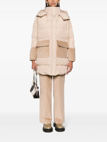 Hooded Panelled Padded Coat