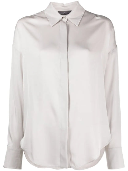 Luna Spread-Collar Button-Up Shirt
