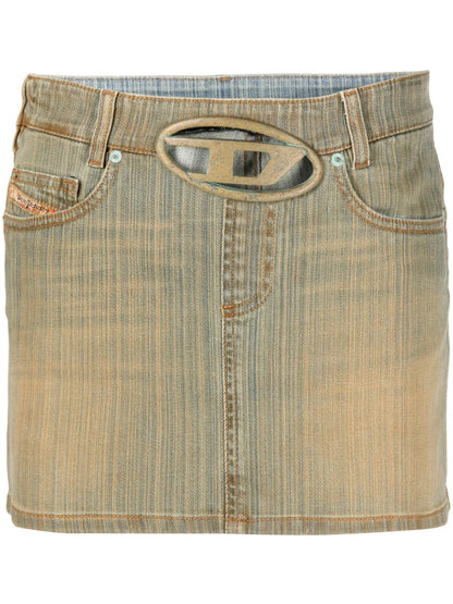 Oval D Buckle Denim Skirt