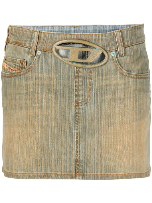 Oval D Buckle Denim Skirt