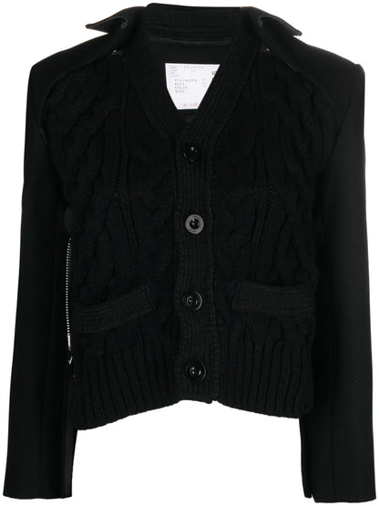 Detachable-Layer Knitted Wool Cardigan