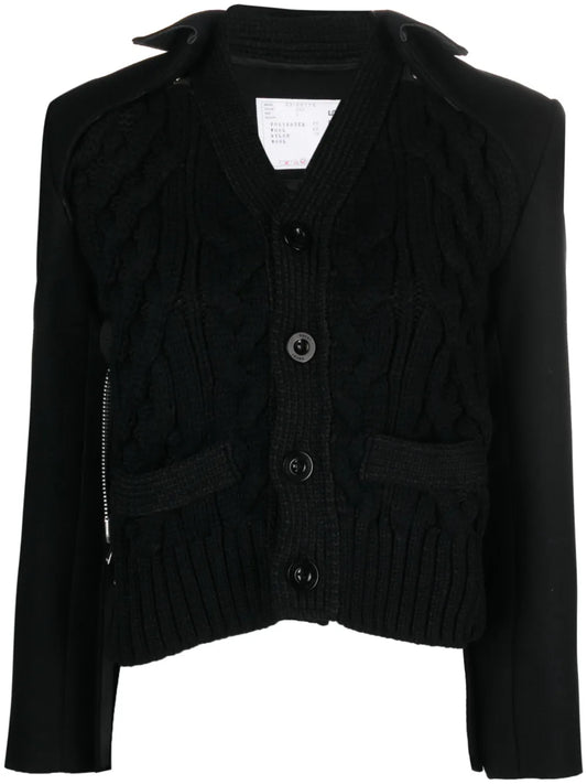 Detachable-Layer Knitted Wool Cardigan