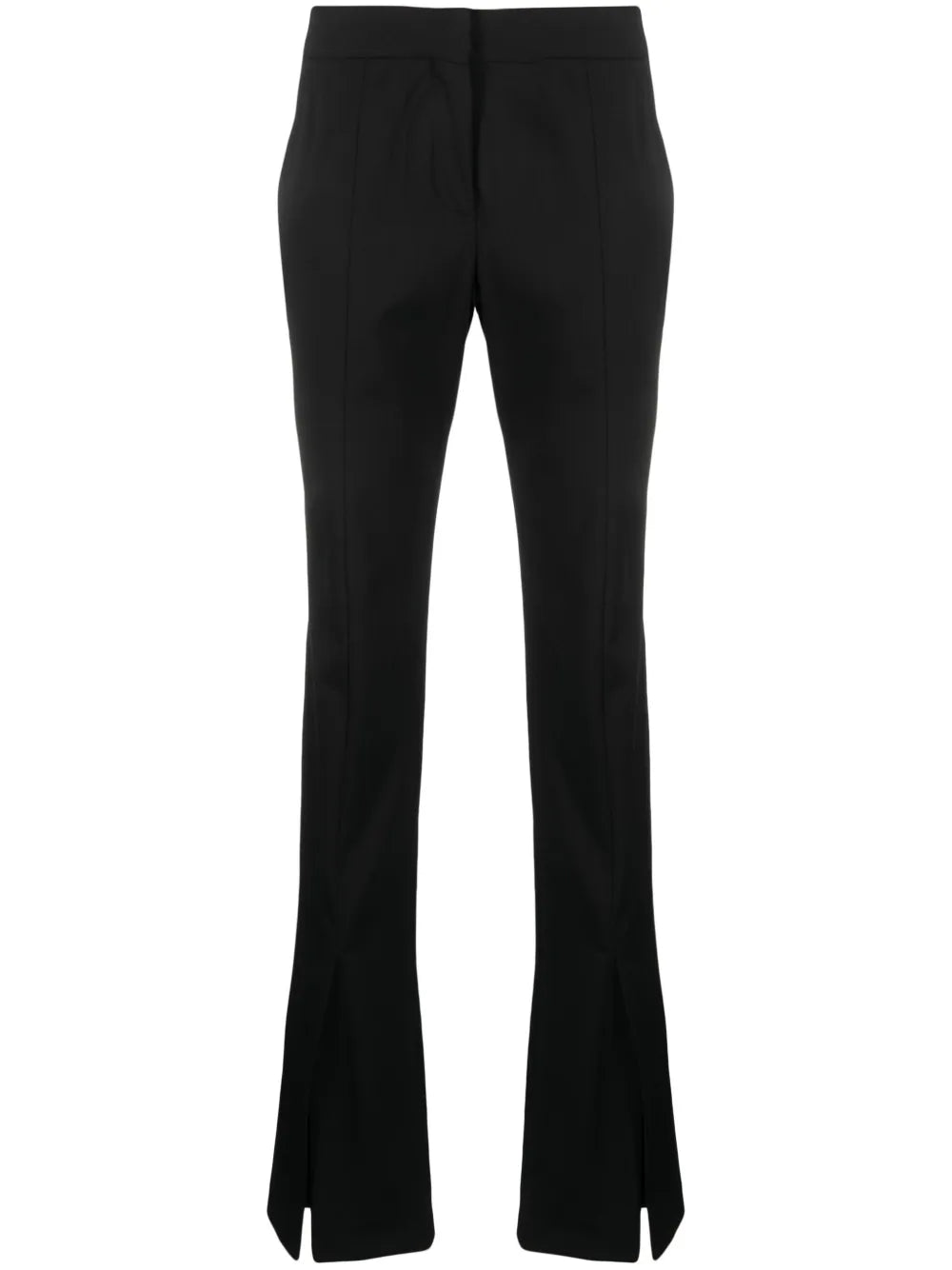 Split-Hem Straight-Leg Trousers