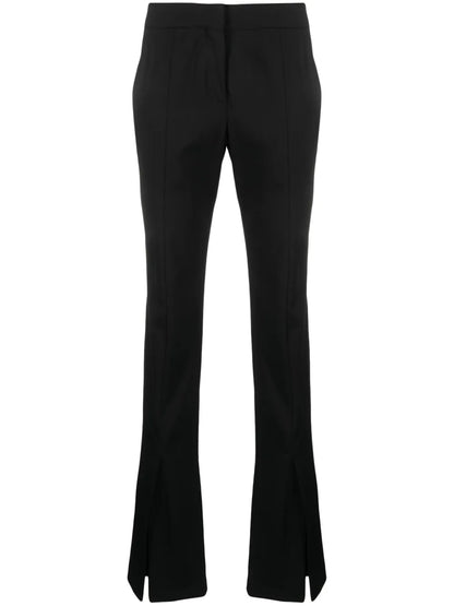 Split-Hem Straight-Leg Trousers