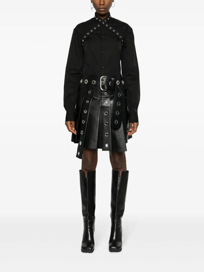 Eyelet-Strap Cotton Shirt
