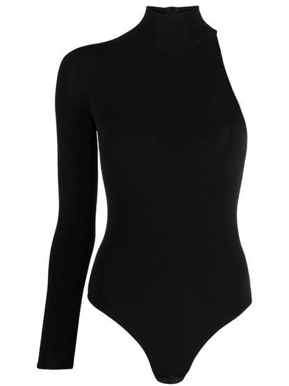One-Sleeve Stretch-Jersey Bodysuit