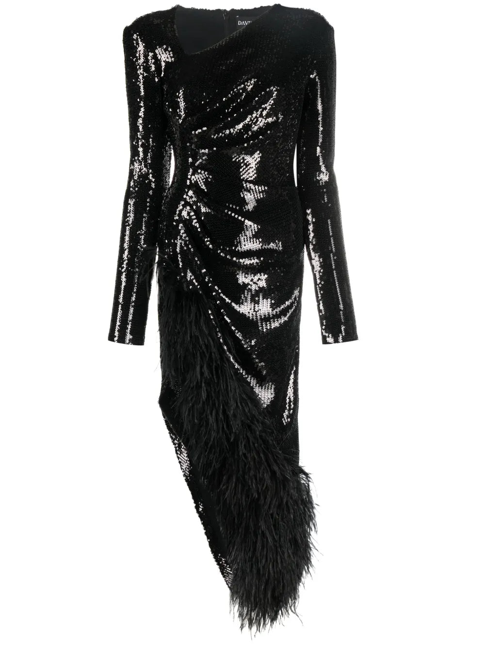 Sequin-Embellished V-Neck Midi Dress
