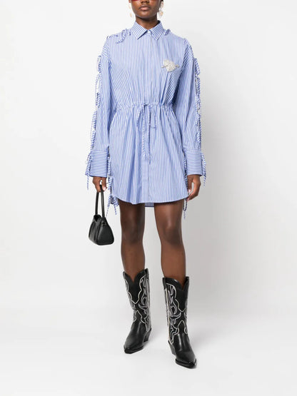 Striped Cotton Shirtdress