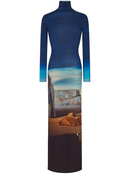 Graphic-Print Maxi Dress