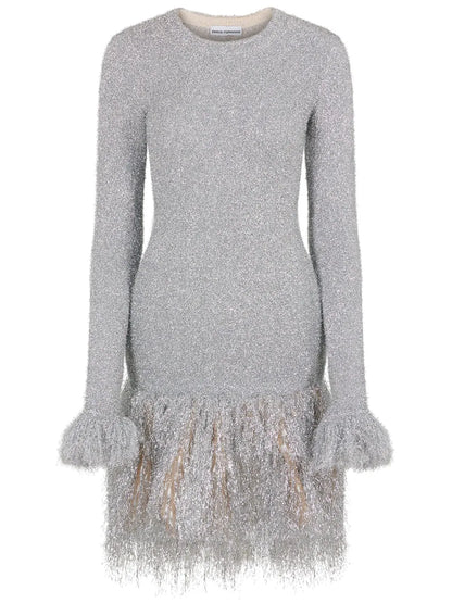 Frayed Glittery Minidress