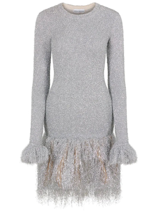 Frayed Glittery Minidress