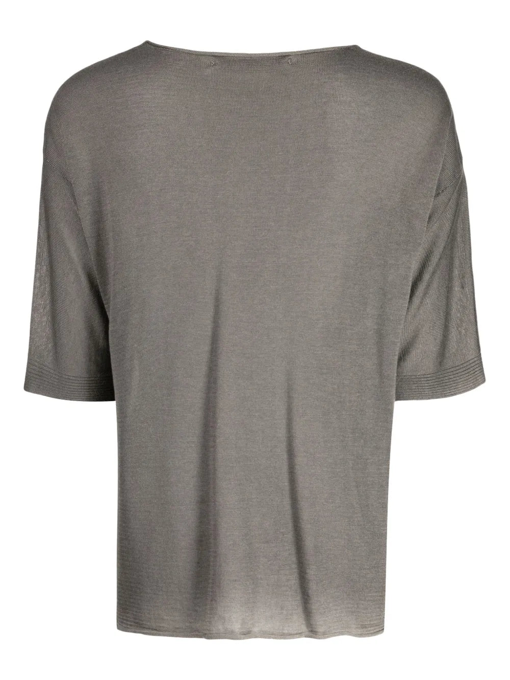 Round-Neck Ribbed-Cuff T-Shirt