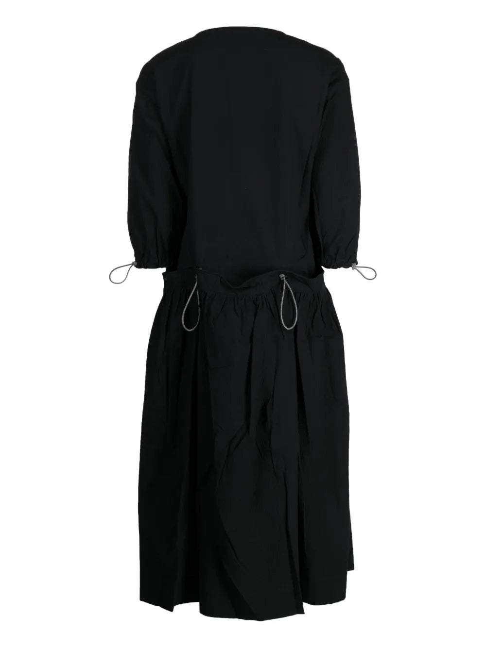 Roper Crinkled-Effect Drawstring Midi Dress