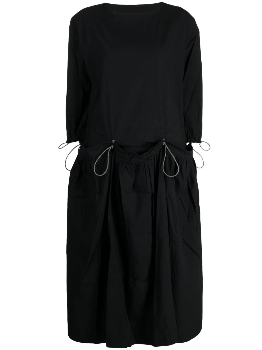 Roper Crinkled-Effect Drawstring Midi Dress