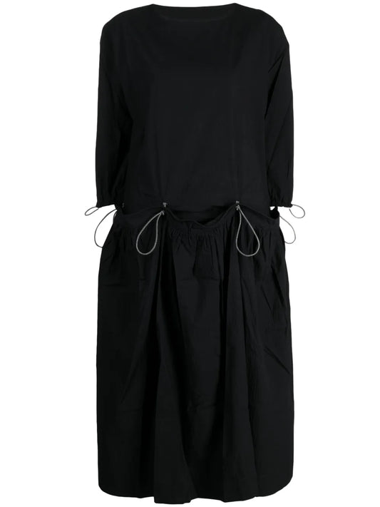 Roper Crinkled-Effect Drawstring Midi Dress