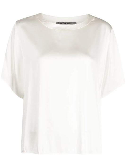 Panelled Satin T-Shirt