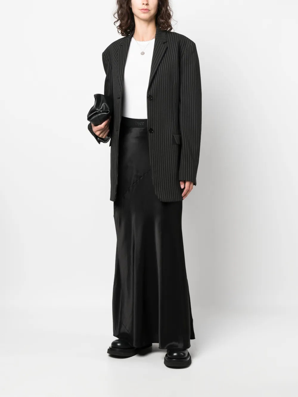 Lorena Logo-Waistband Flared Skirt